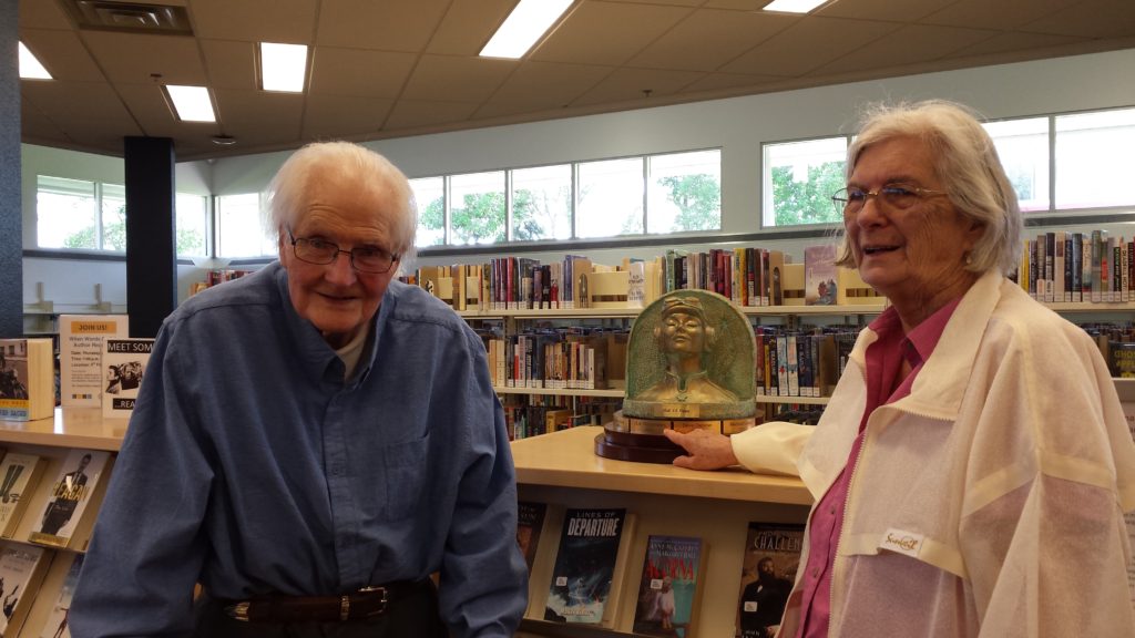 H.A. Hargreaves with wife, Lee, at Fishcreek Public Library